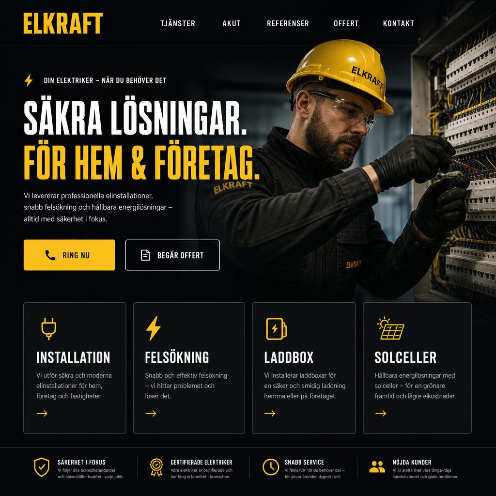 Exempel: ELEKTRIKER · MINDRE STAD